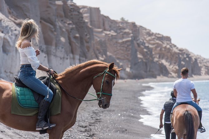 Santorini Horse Riding to Black Sandy Beach - Timing, fitness, and what to wear