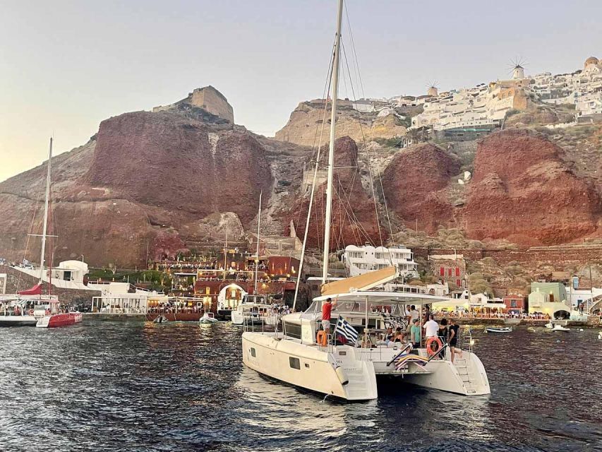 Santorini: Luxury Caldera Cruise with Full Greek Meal - Practical details that affect your day