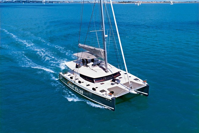 Santorini Luxury Catamaran Day Cruise with BBQ,drinks,transfer - Hot Springs swimming near Palea Kameni