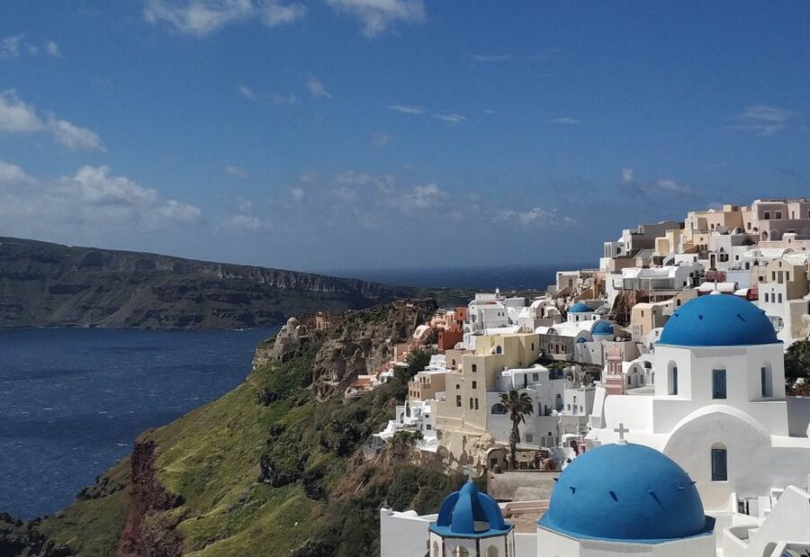Santorini Panoramic Firostefani & Oia Blue Dome Private Tour - Firostefani and the Three Bells Church
