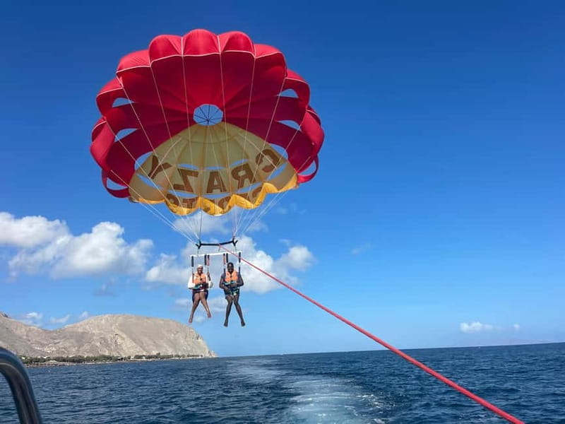 Santorini: Parasailing ExperiencePerissa,Perivolos,St.George - Taking off from Santorini’s Black Beach