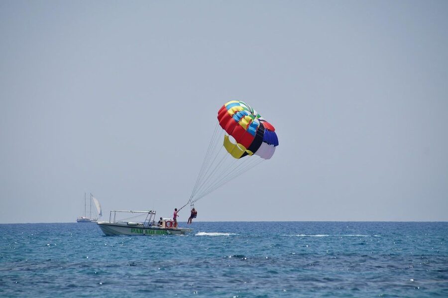 Santorini: Parasailing Flight Experience at Black Beach - Timing, weather, and the real time commitment