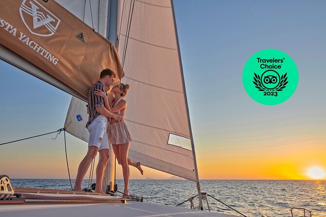 Santorini Platinum Catamaran Cruise with Meal, BBQ and Open Bar - Mesa Pigadia is the main swimming stop