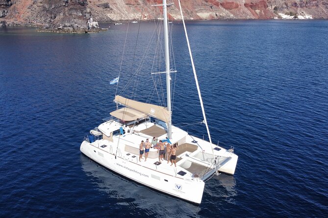 Santorini Platinum Catamaran Cruise with Meal, BBQ and Open Bar - Pickup is useful, but read the meeting details carefully