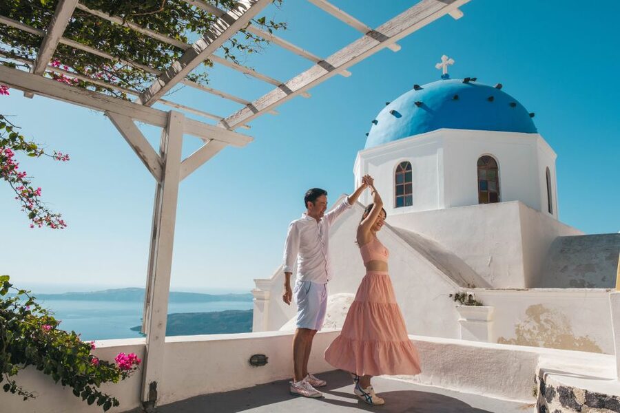 Santorini Private Photoshoot - Blue domes and caldera views