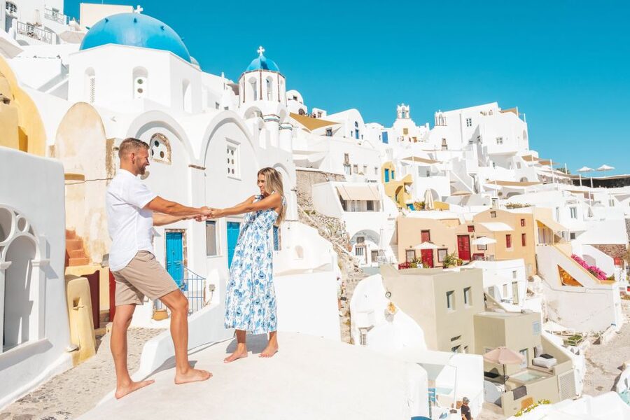 Santorini Private Photoshoot - Who will enjoy this most