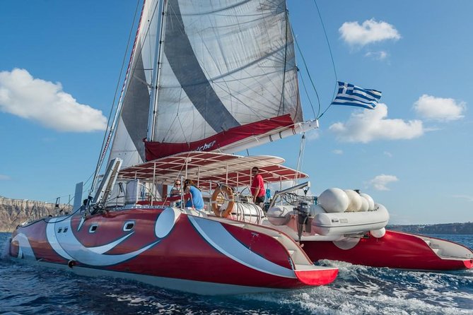 Santorini Sailing Dream Catcher with BBQ Lunch and Drinks - Red Beach and White Beach by boat
