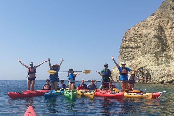 Santorini Sea Kayak - South Discovery, Small Group incl. Sea Caves and picnic - Red Beach from sea level