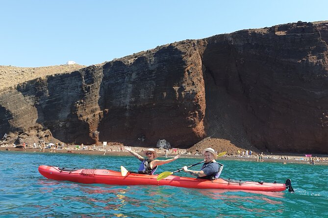Santorini Sea Kayak - South Discovery, Small Group incl. Sea Caves and picnic - Sea caves and volcanic walls