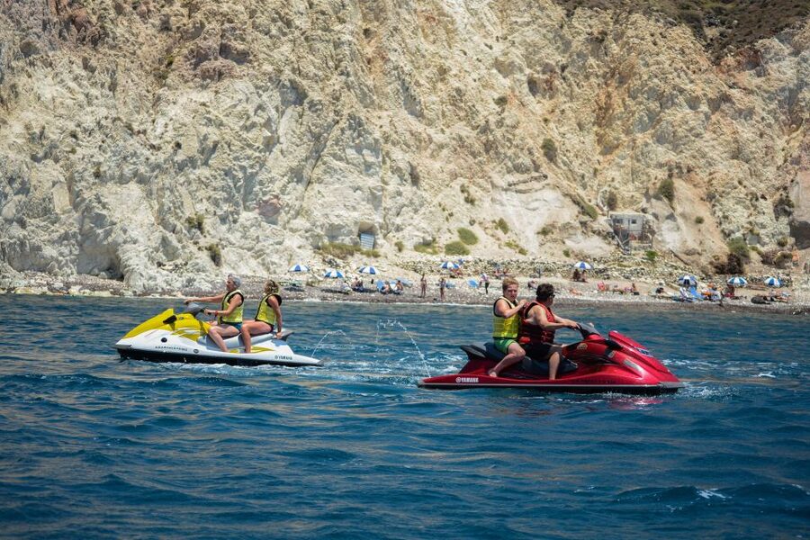 Santorini:Volcanic Beaches Cruise With Jet Ski - Red Beach, the first major photo stop