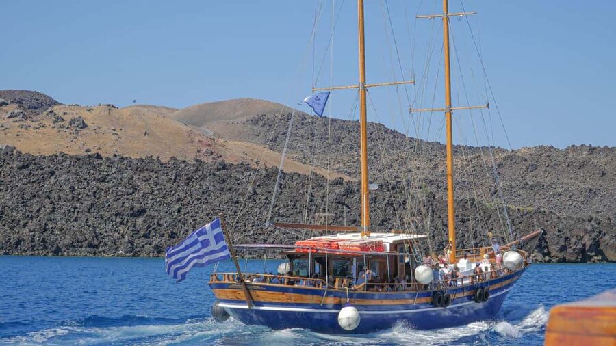 Santorini Volcano, Hot Springs Adventure - Starting at Fira’s Old Port