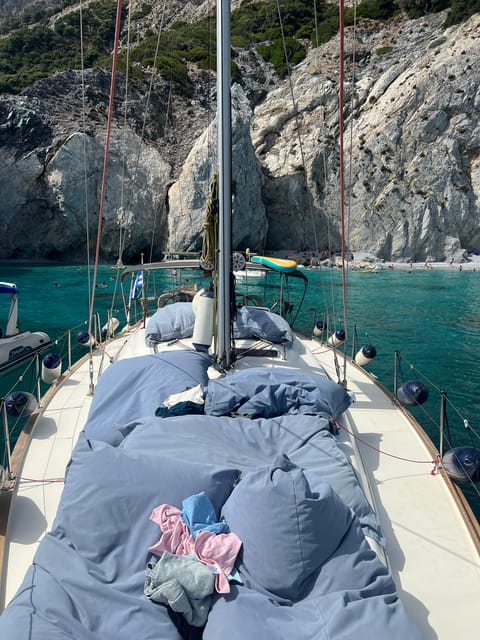Skiathos: day sailing trip with swim stops and lunch - Lunch with Captain Babis