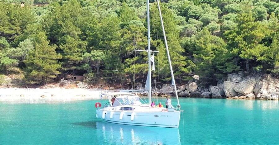 Thassos Island: Sailing Day Cruise Beer & Snack - Swimming stops at Marble Beach and Paradise Beach
