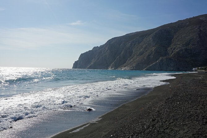 The Best Santorini Small-Group Shore Excursion for Cruise Ships - Perivolos is a black-sand finish