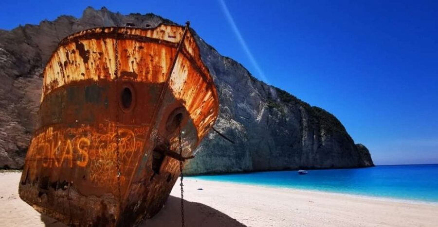 Zakynthos: early morning Shipwreck,Blue Caves and view point - Blue Caves and Sfogio Beach by small boat