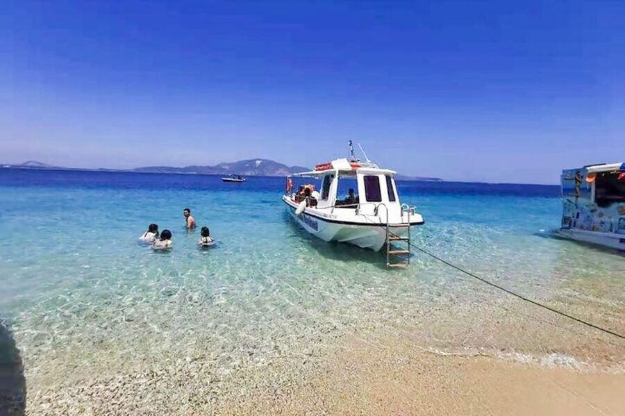 Zakynthos: Marathonisi, Cameo Island and Keri Caves Tour - Cameo Island and its famous white sheets