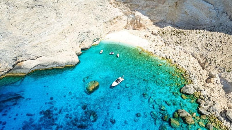 Zakynthos: Semi Private Shipwreck & Blue Caves Max 10 guests - Xigia Sulfur Beach is a different kind of stop
