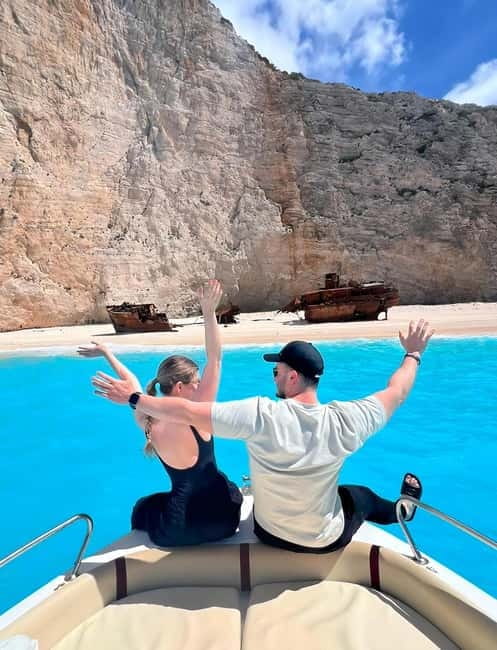 Zakynthos: Shipwreck & Caves Private Boat Tour with Skipper - Swimming and snorkeling at White Beach