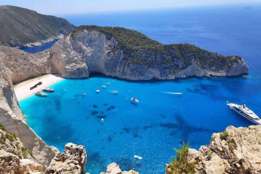 Zakynthos Small Group Tour Shipwreck & Blue Caves Land & Sea - Starting above Zakynthos at Bochali Hill