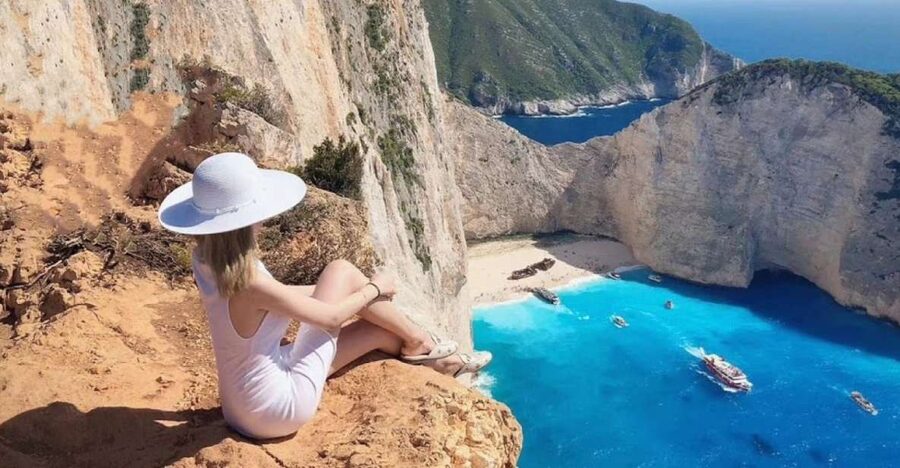 Zakynthos Small Group Tour Shipwreck & Blue Caves Land & Sea - Seeing Navagio from the water