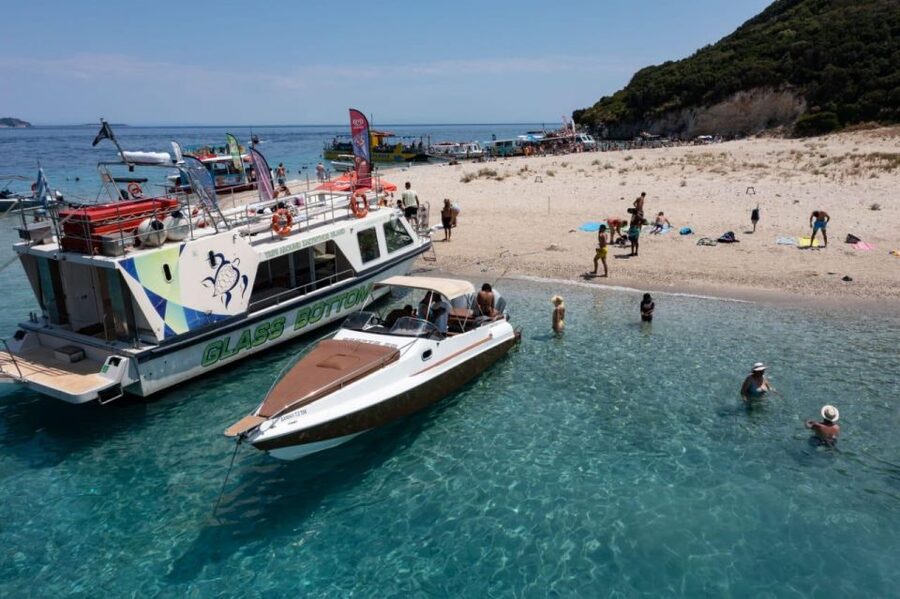 Zakynthos: Turtle Island & Keri Caves Glass-Bottom Boat Tour - Cameo Island and the opening cruise