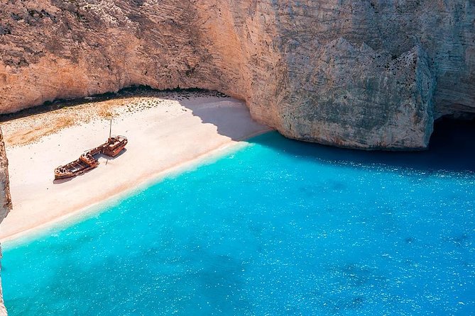 Zante Cruise to Blue Caves & Shipwreck Beach Photo stop - From Poros Old Port across to Zakynthos